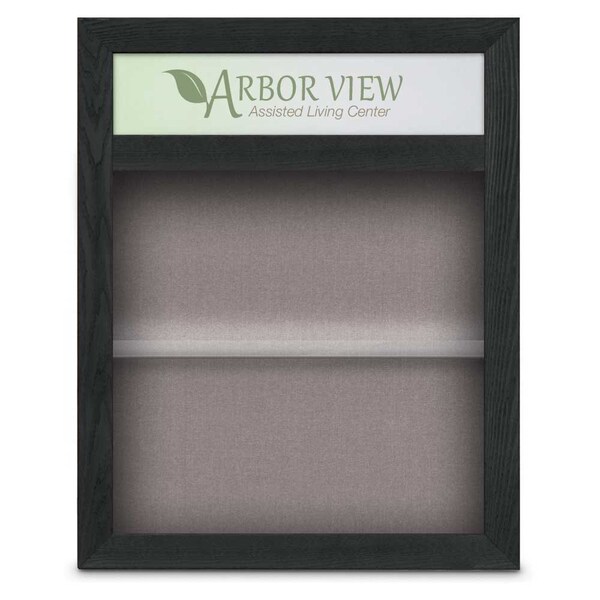 United Visual Products Outdoor Enclosed Combo Board, 42"x32", Satin Frame/Black & Cloud UVCB4232OD-BLACK-CLOUD - main